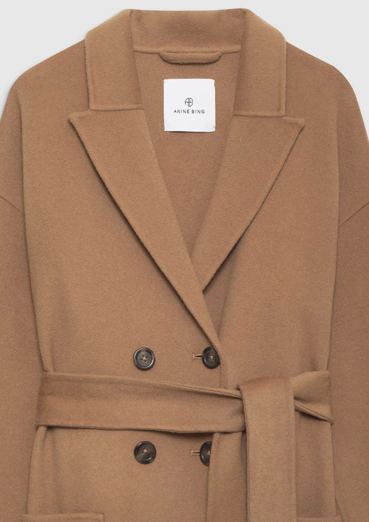 ANINE BING DYLAN COAT - CAMEL CASHMERE BLEND