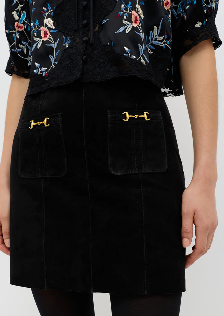 RIXO Wiley Wildleder Mini Skirt