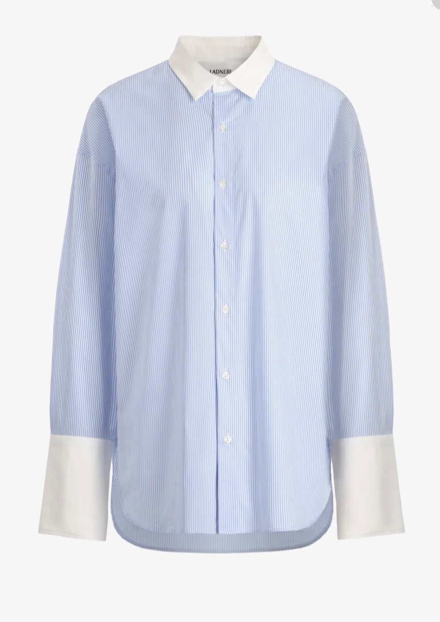 LADNERI Bluse St. Germain Blanc in Blau/Weiß