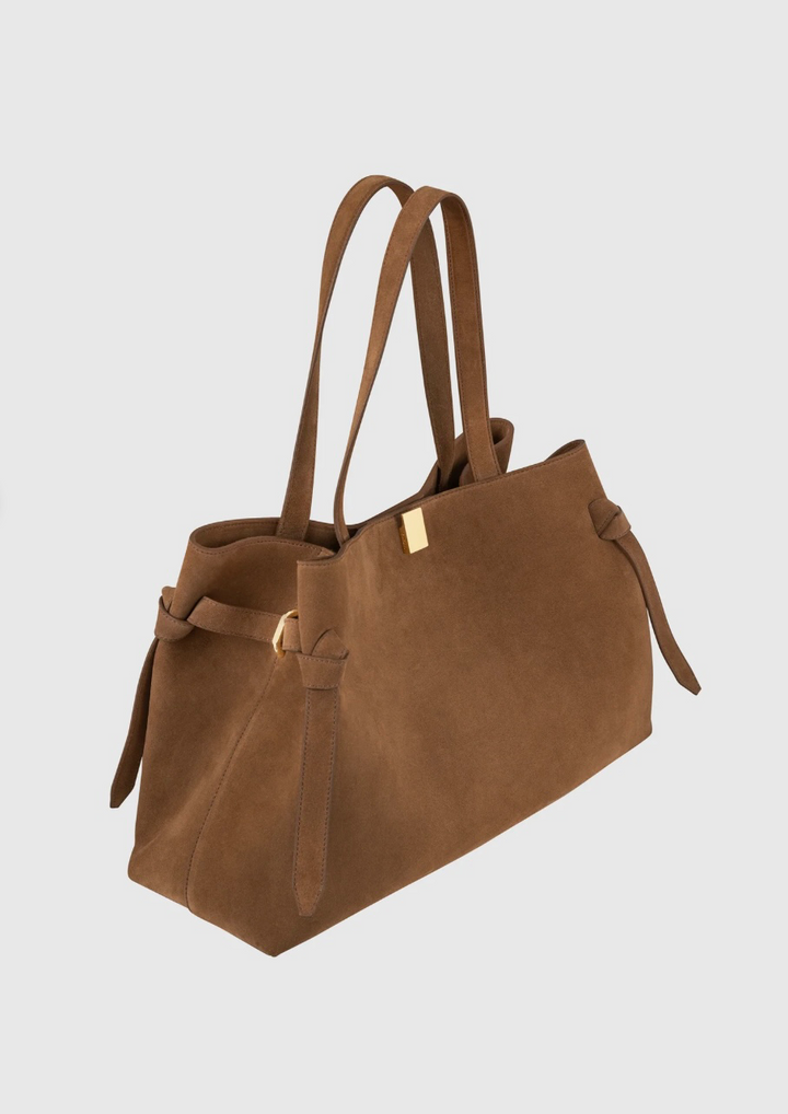 YUZEFI GYOZA TOTE - COGNAC SUEDE