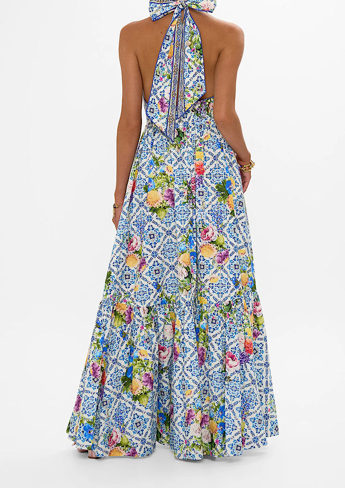 CAMILLA Ruffle Hem Halter Dress