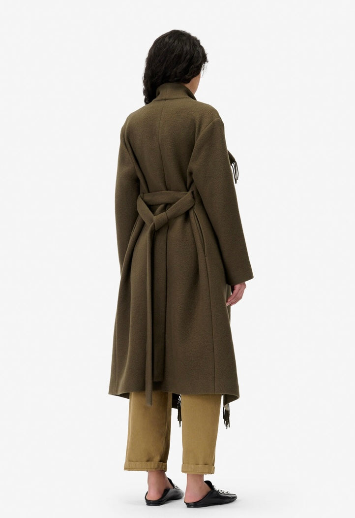 IRO PARIS LONG FRINGED COAT