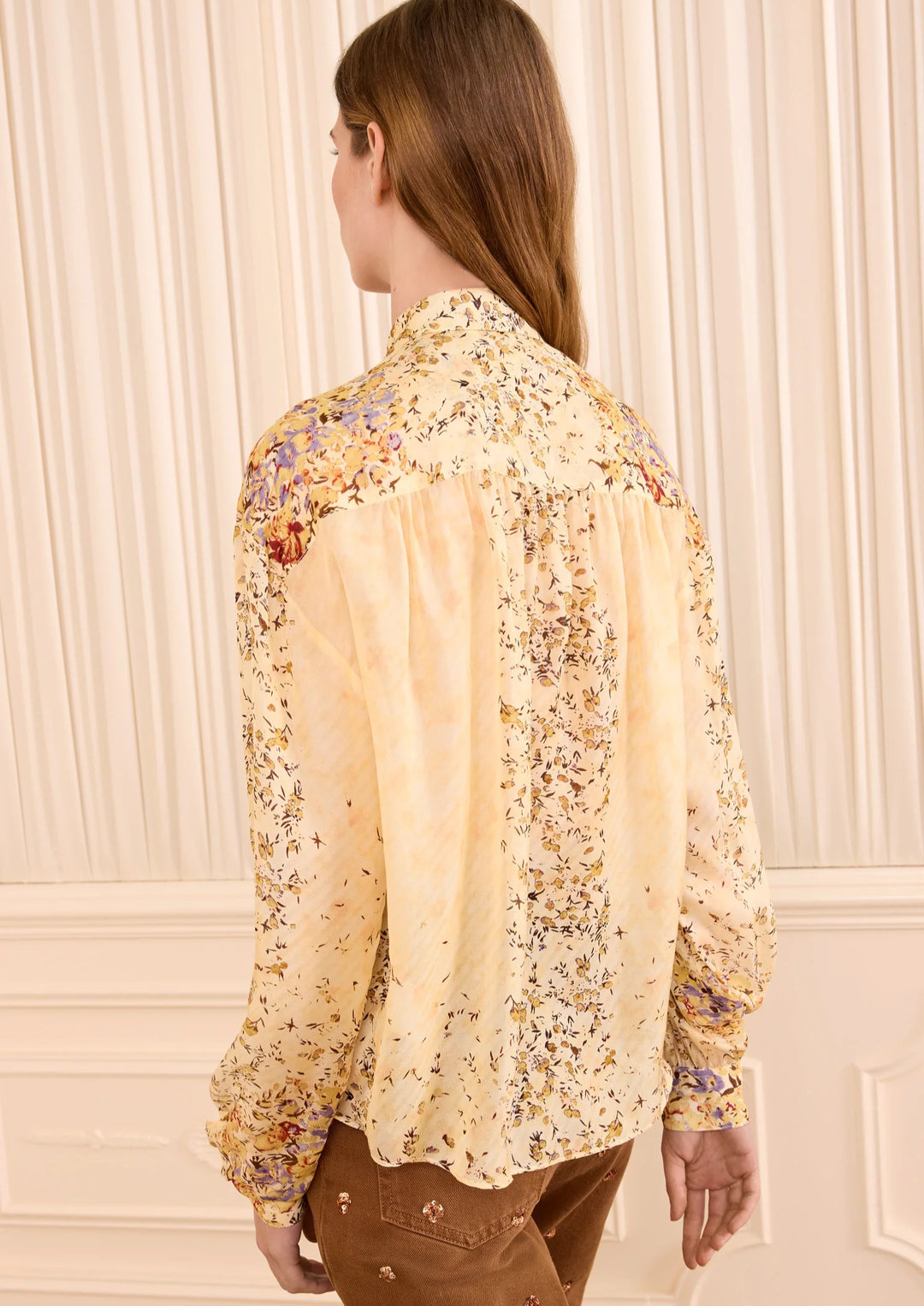 ULLA JOHNSON Gesture Long Sleeve Silk Blouse