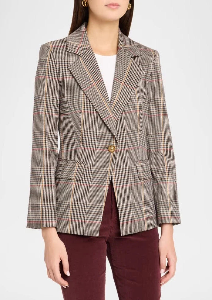 VERONICA BEARD Healy Dickey Jacket Burgundy Multi
