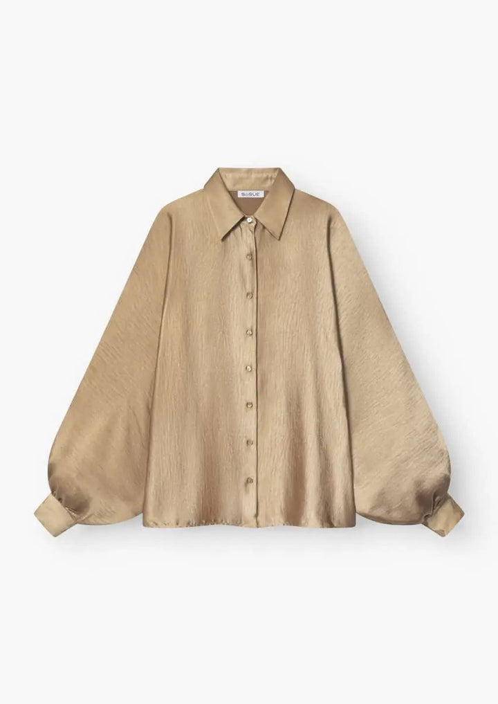 SOSUE Bluse Antonia shiny beige