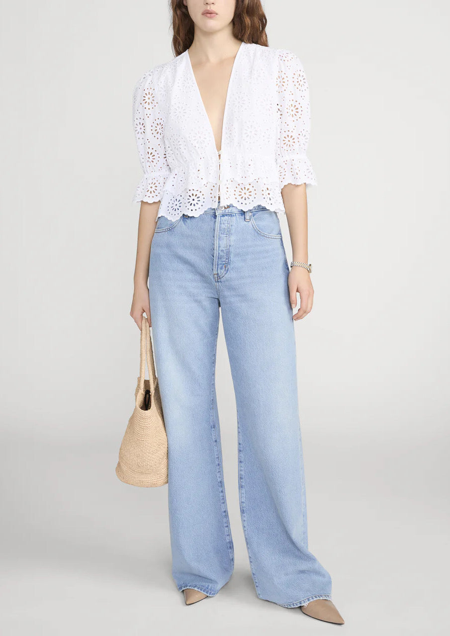FRAME The Solstice Eyelet Blouse