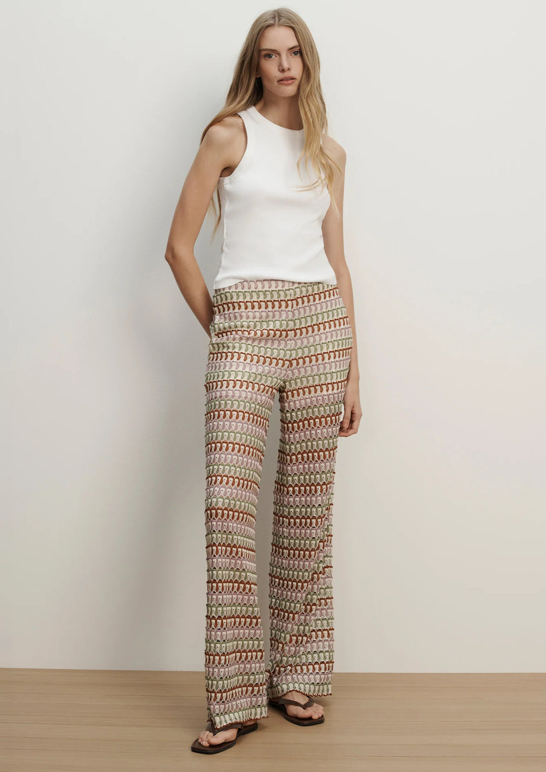 VERONICA BEARD Fatima Crochet Wide-Leg Pant