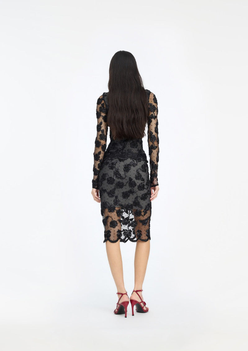 ROTATE Flower Mesh Top
