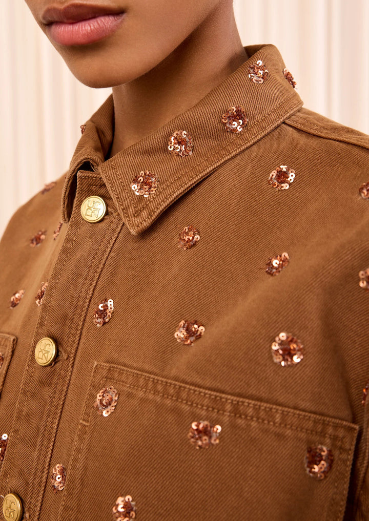 ULLA JOHNSON The Bobbi Embellished Denim Jacket