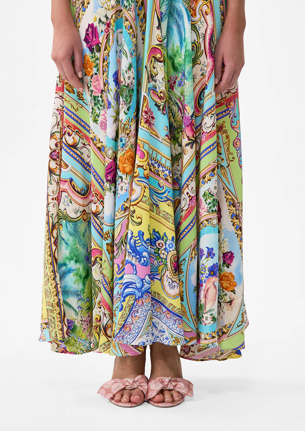 CAMILLA Long Dress With Tie Front