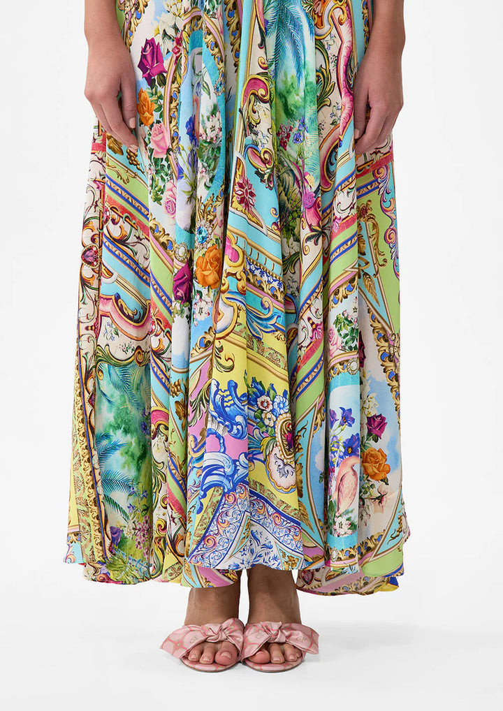 CAMILLA Long Dress With Tie Front