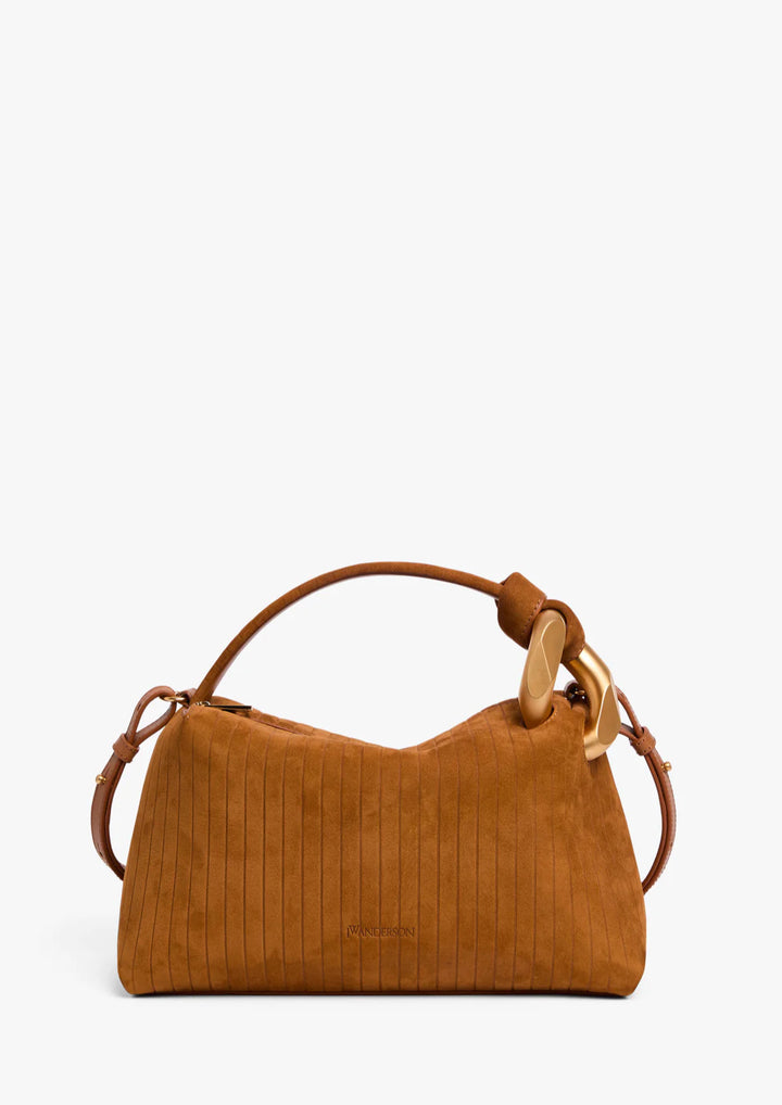 JW ANDERSON CORNER BAG - SUEDE TOP HANDLE BAG
