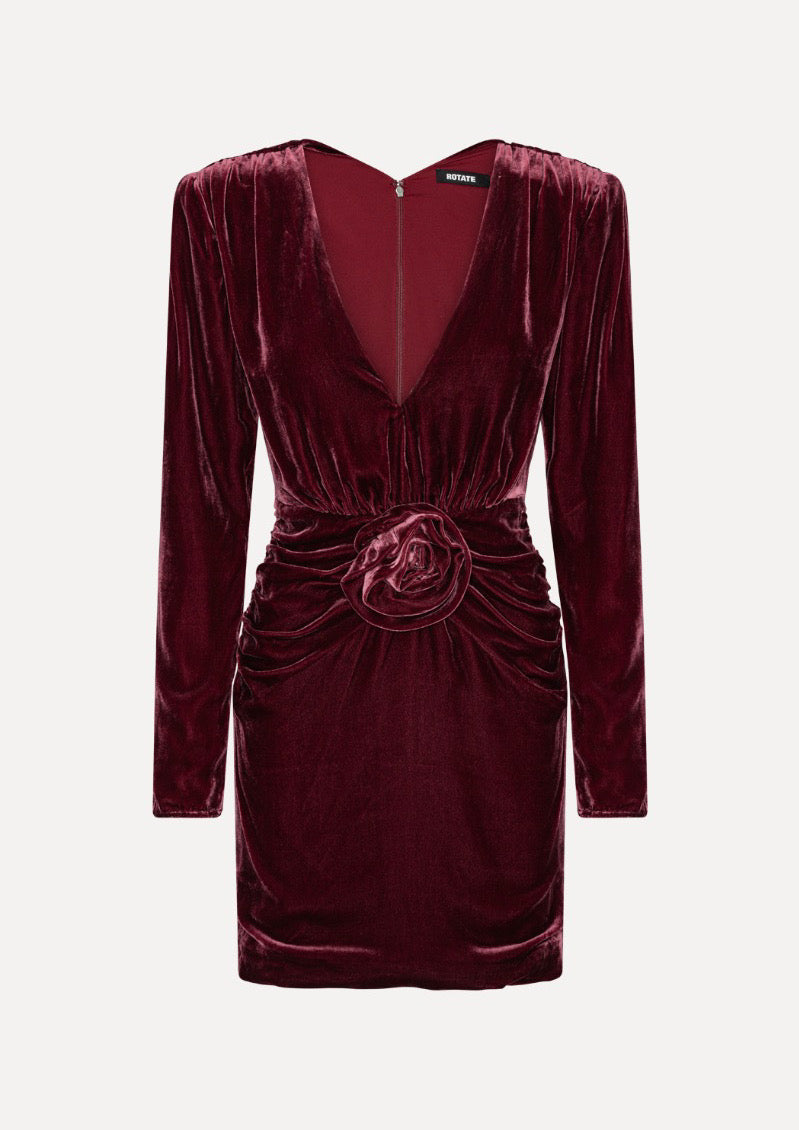 ROTATE Silk Velvet Mini Dress