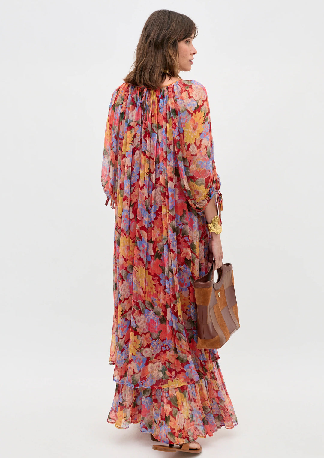 RIXO Hayden Chiffon Midi Dress