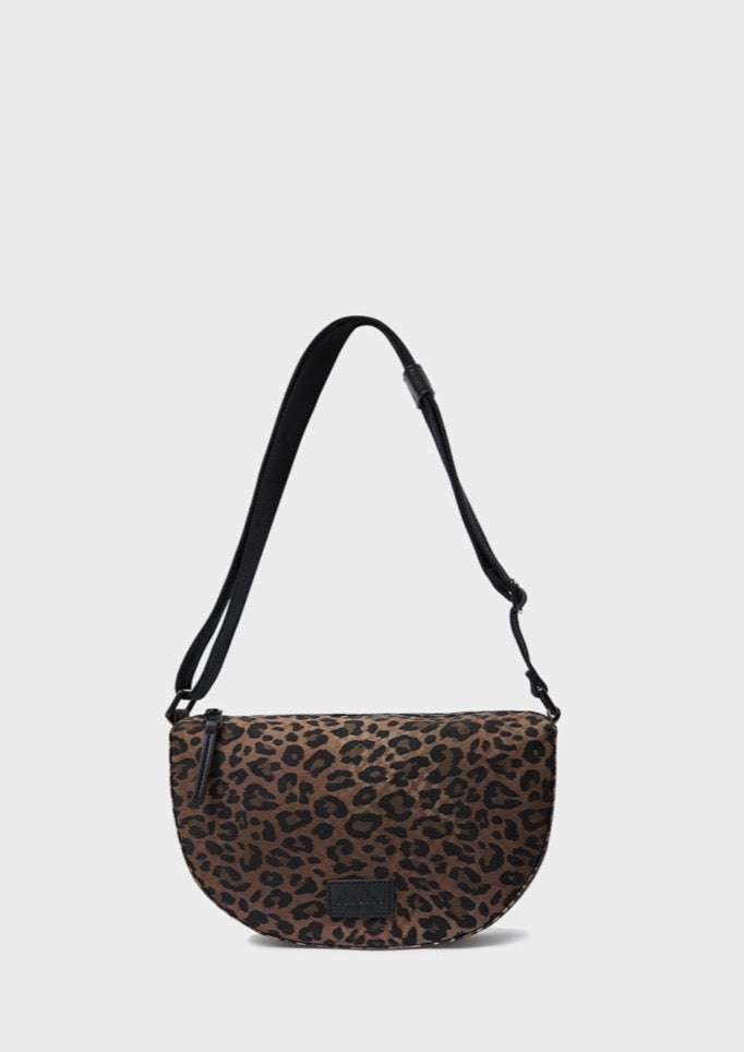 LALA BERLIN CROSSBODY MELLY PRINTED CANVAS DARK BROWN LEO