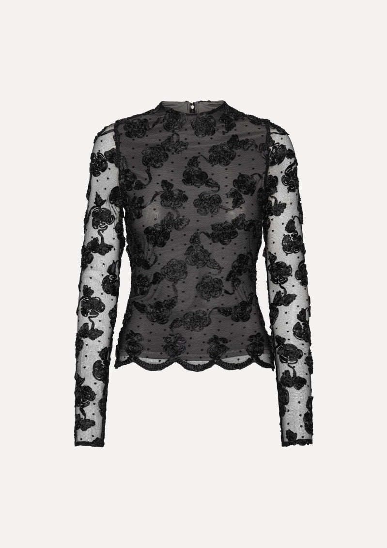 ROTATE Flower Mesh Top