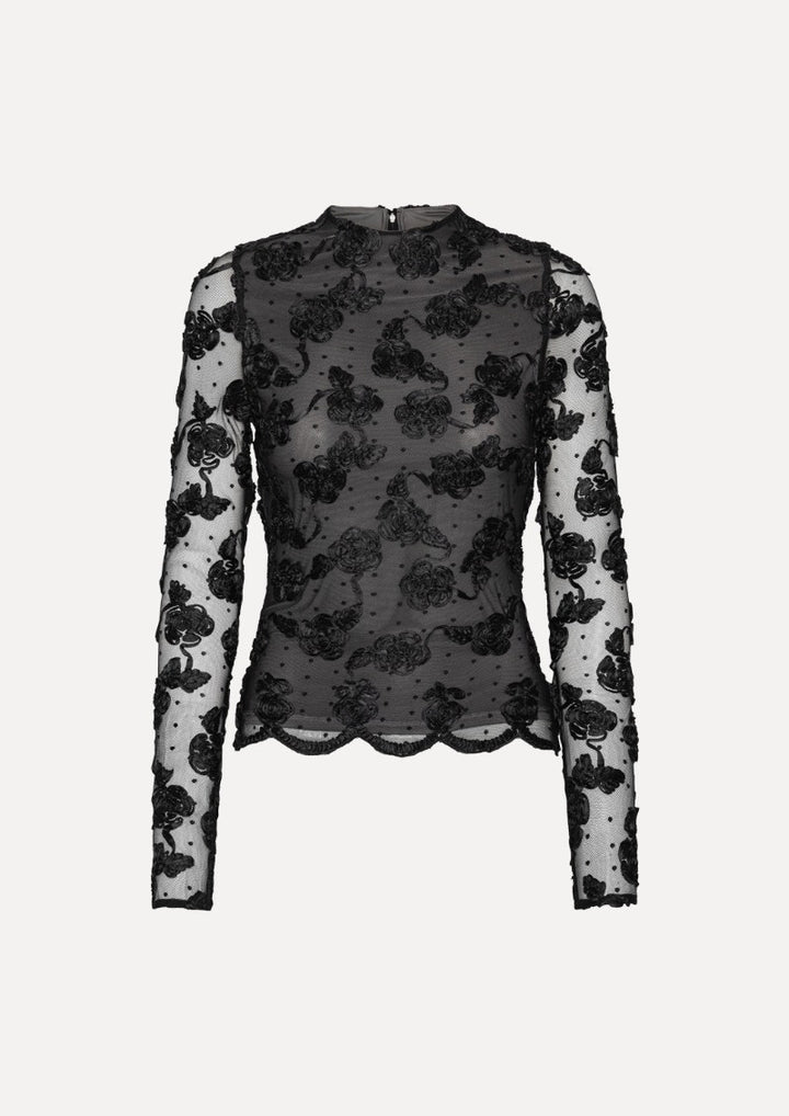 ROTATE Flower Mesh Top