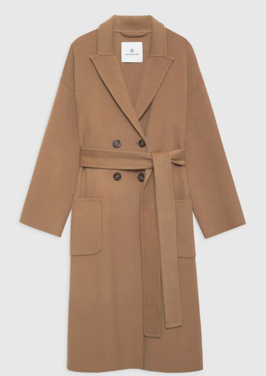 ANINE BING DYLAN COAT - CAMEL CASHMERE BLEND
