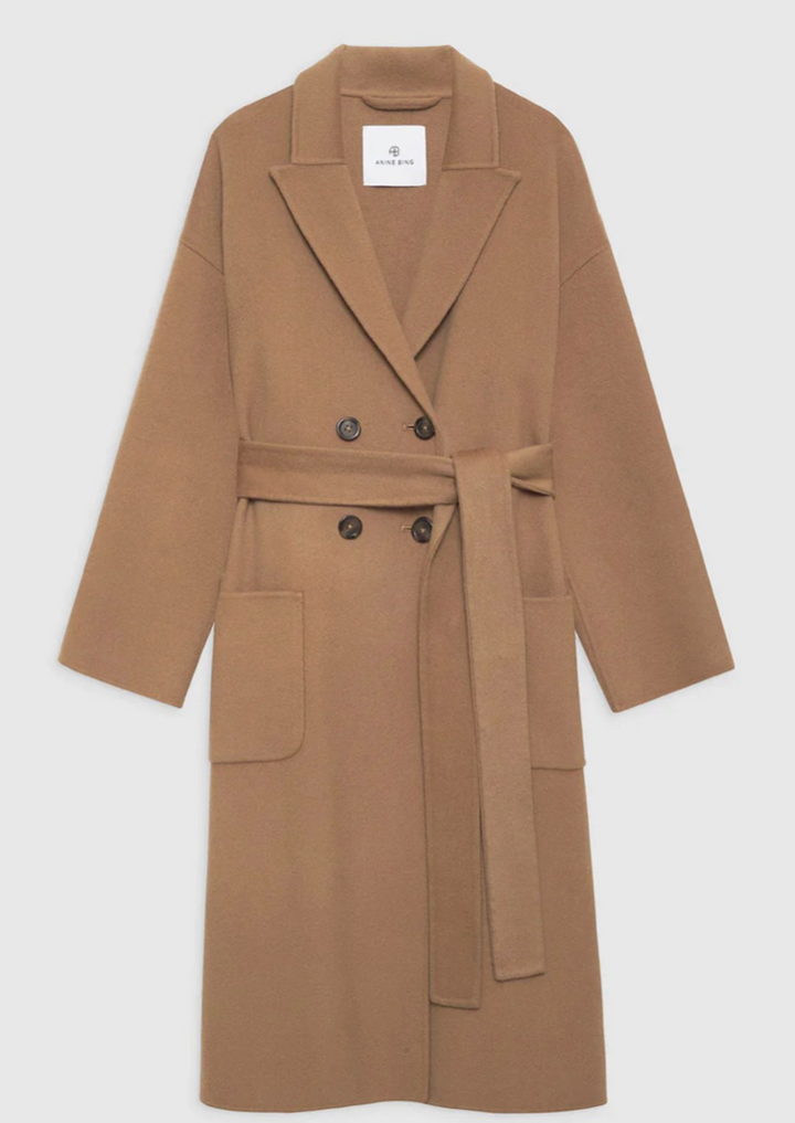 ANINE BING DYLAN COAT - CAMEL CASHMERE BLEND