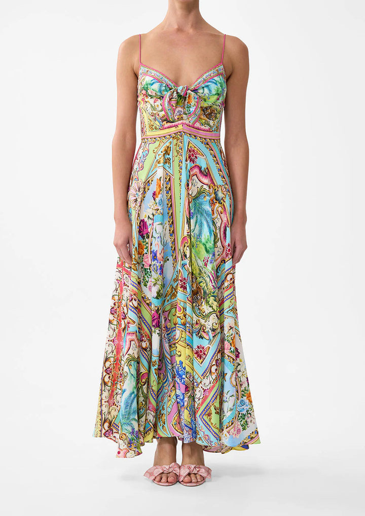 CAMILLA Long Dress With Tie Front