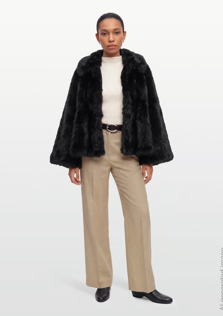 ROTATE Faux Fur Flared Jacket