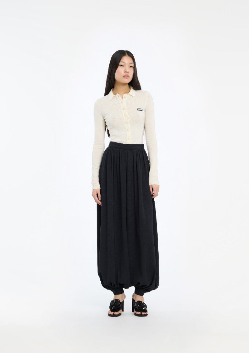 ROTATE Knitted Polo Top White