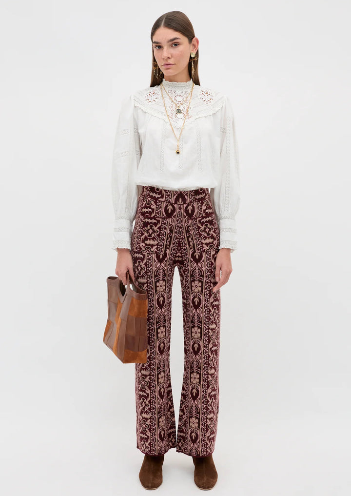 RIXO Ceara Wool Blend Trousers