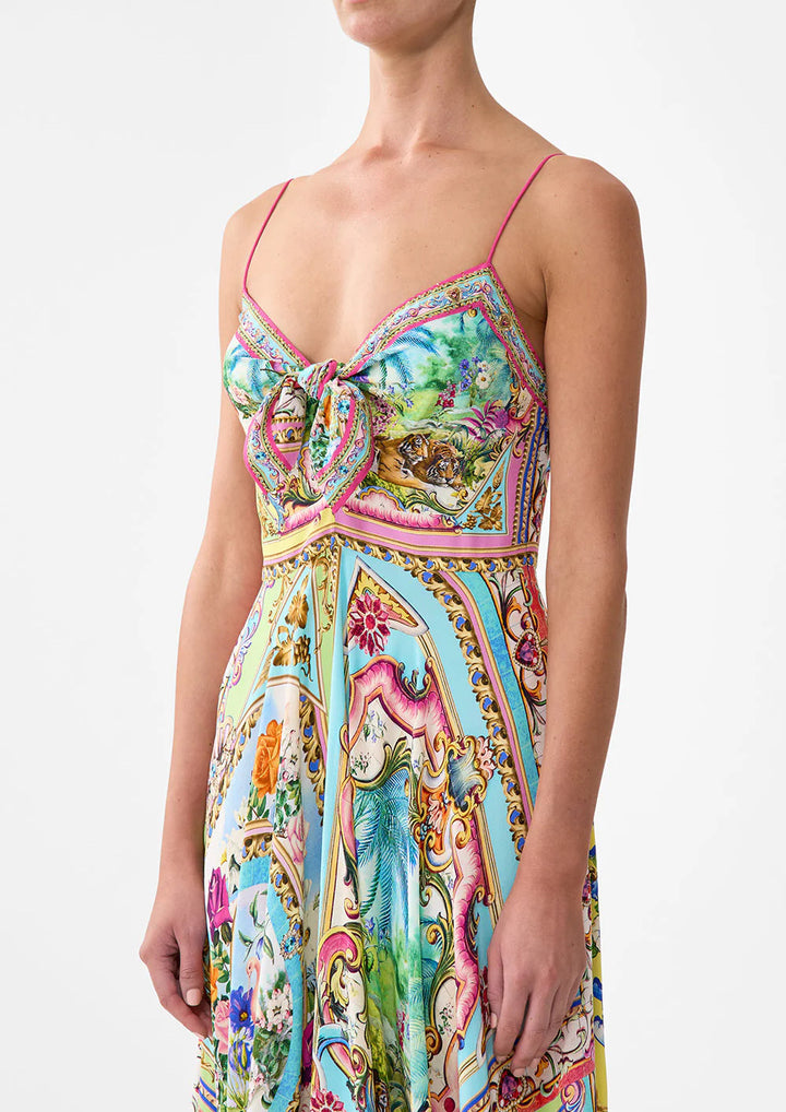 CAMILLA Long Dress With Tie Front