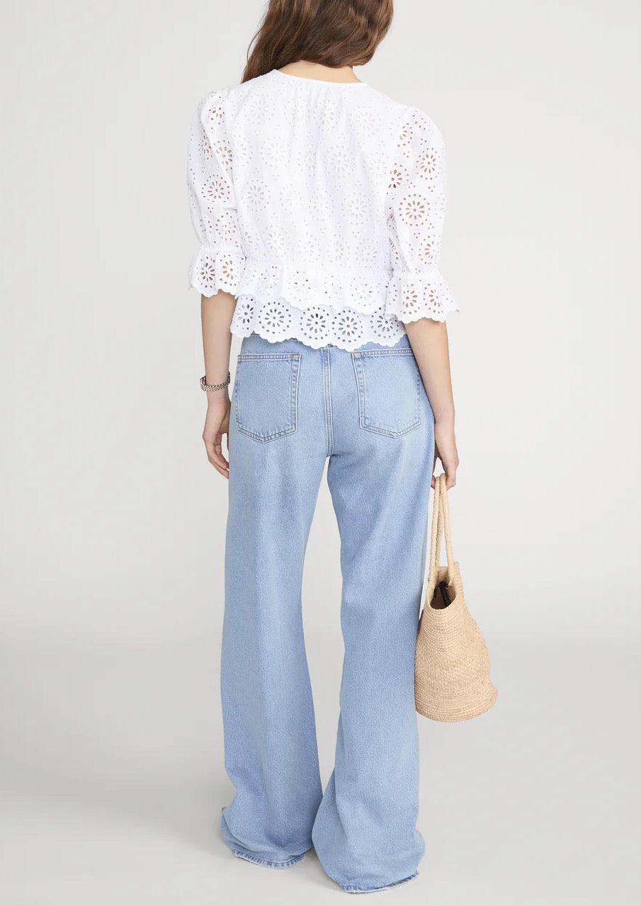 FRAME The Solstice Eyelet Blouse