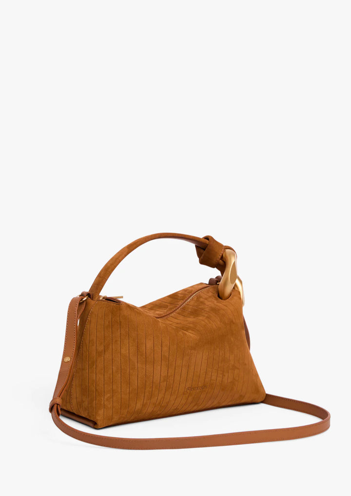 JW ANDERSON CORNER BAG - SUEDE TOP HANDLE BAG