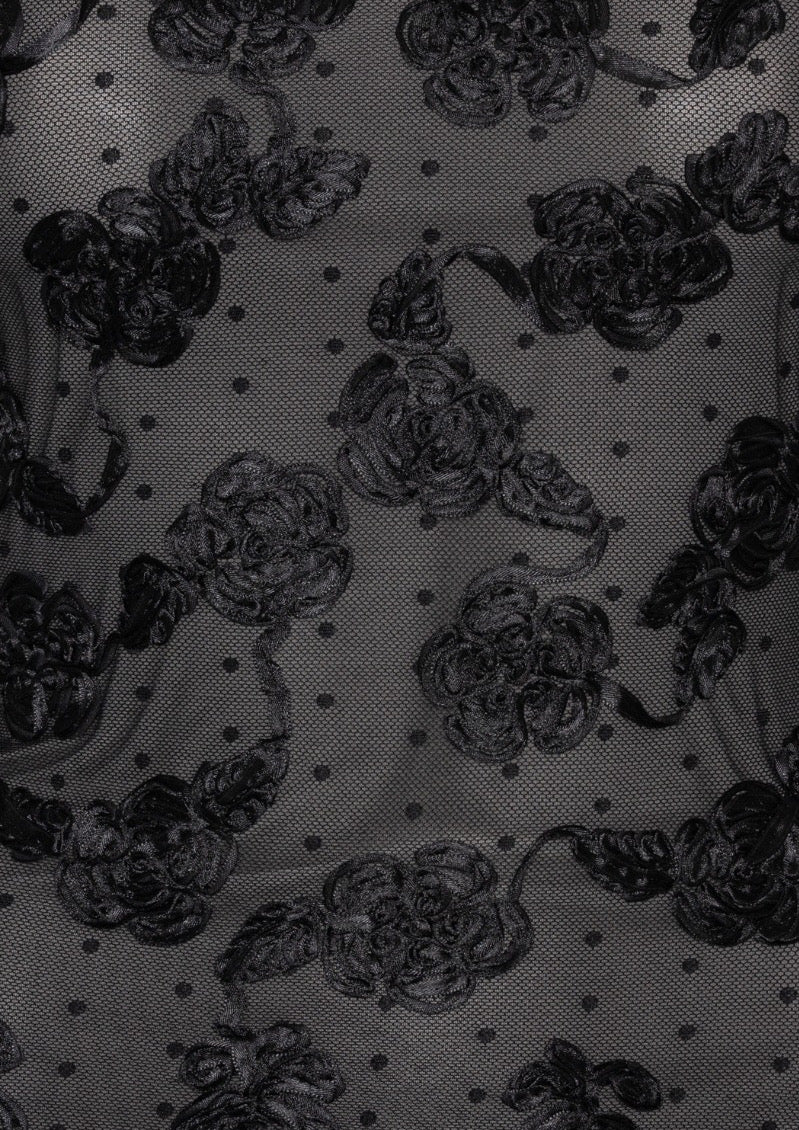ROTATE Flower Mesh Top
