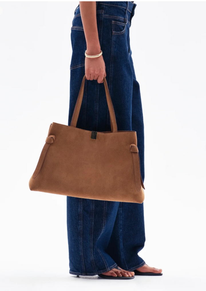 YUZEFI GYOZA TOTE - COGNAC SUEDE