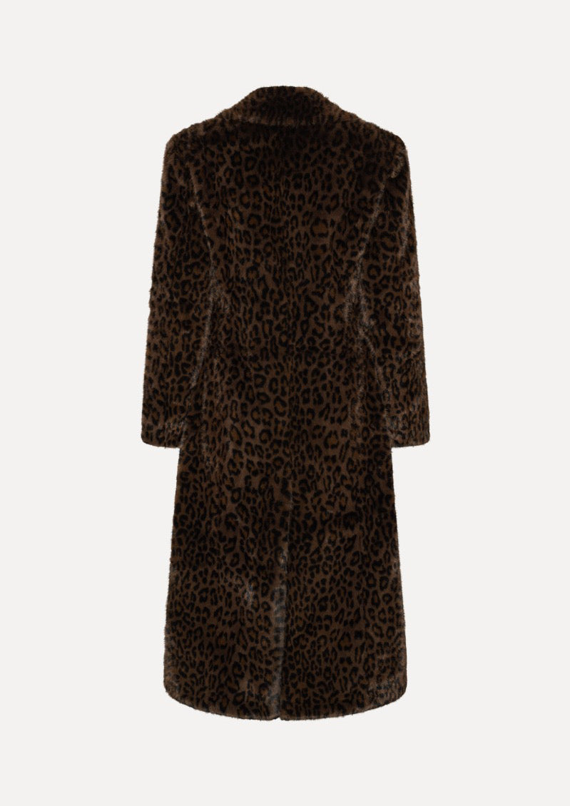 ROTATE Faux Fur Coat Leopard