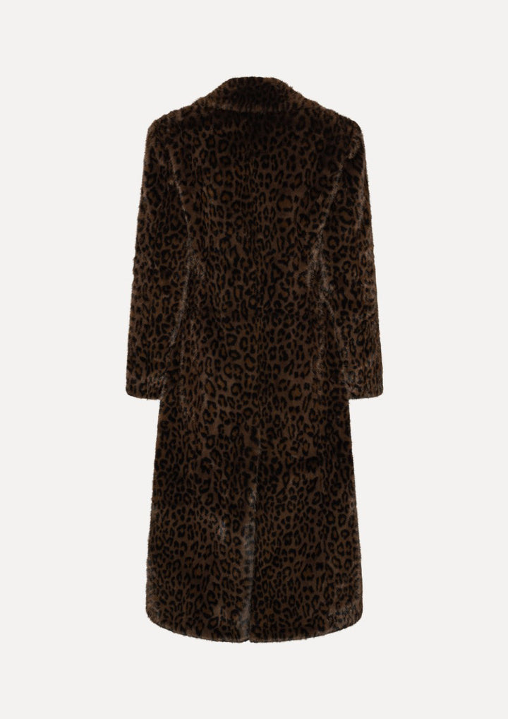 ROTATE Faux Fur Coat Leopard