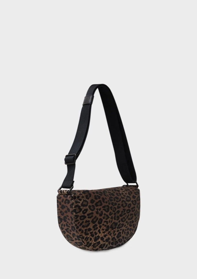 LALA BERLIN CROSSBODY MELLY PRINTED CANVAS DARK BROWN LEO