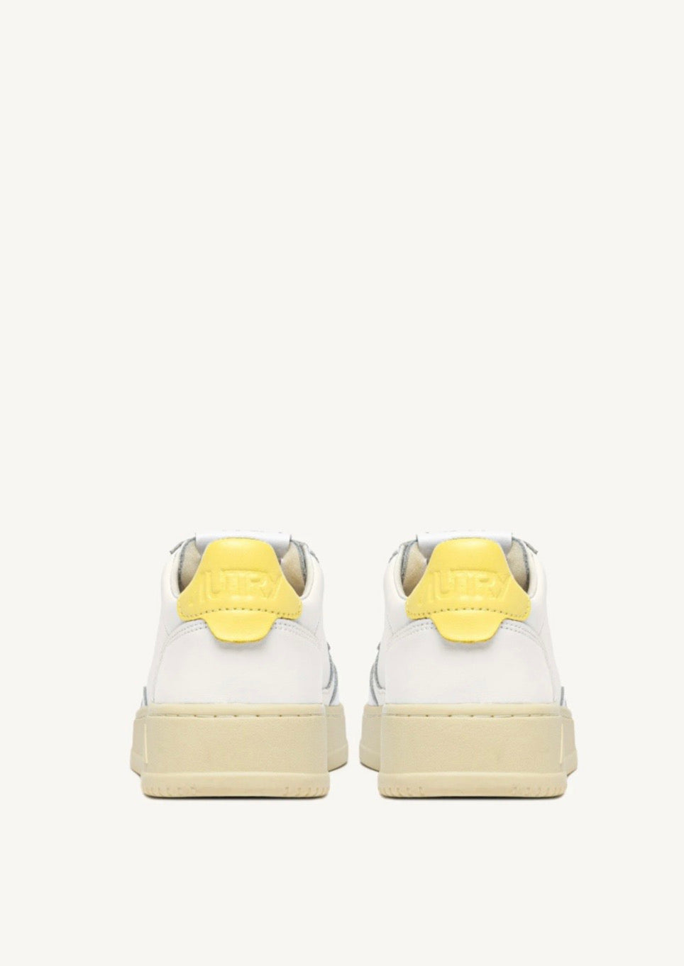 AUTRY Sneaker Medalist Low Leder in Weiss und Lemon