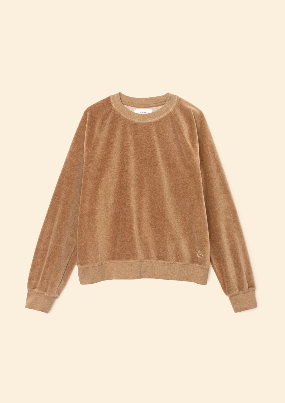 XIRENA Heather Camel Pierre Velour Sweatshirt