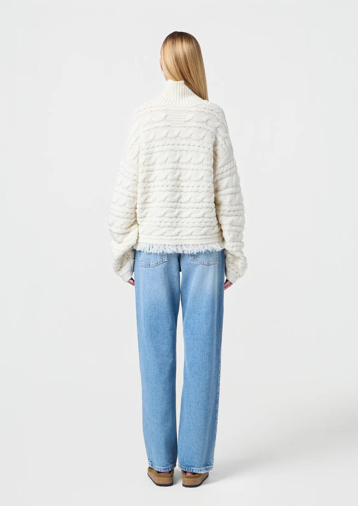 GUEST IN RESIDENCE CROPPED CABLE TURTLENECK