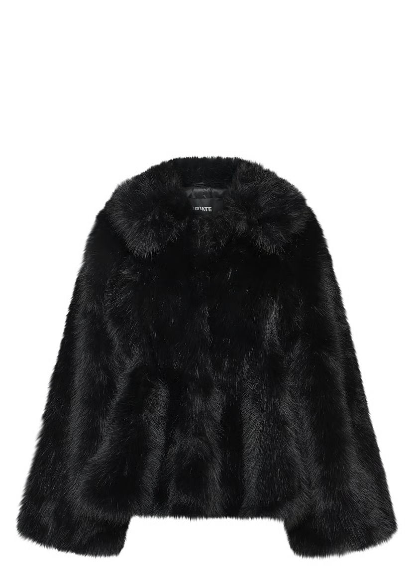 ROTATE Faux Fur Flared Jacket
