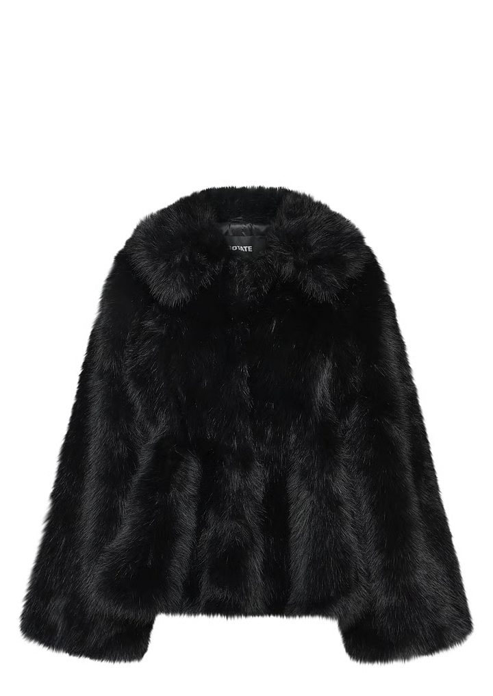 ROTATE Faux Fur Flared Jacket