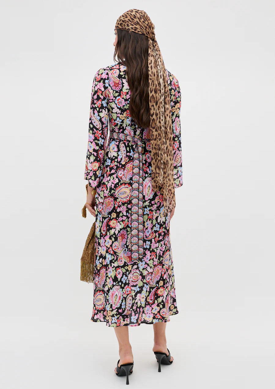 RIXO Tania Silk Midi Dress