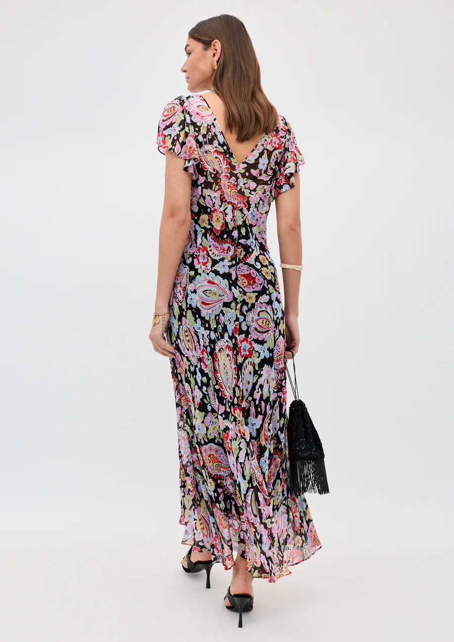 RIXO Bexley Lurex Midi Dress