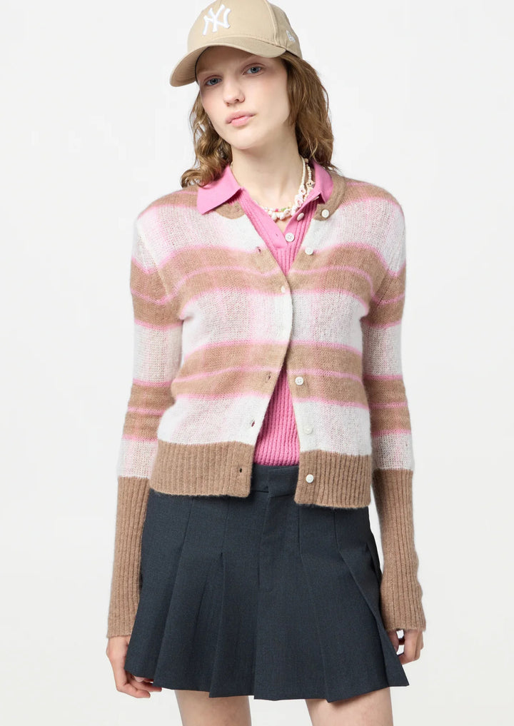GUEST IN RESIDENCE SHADOW PLAID CARDIGAN