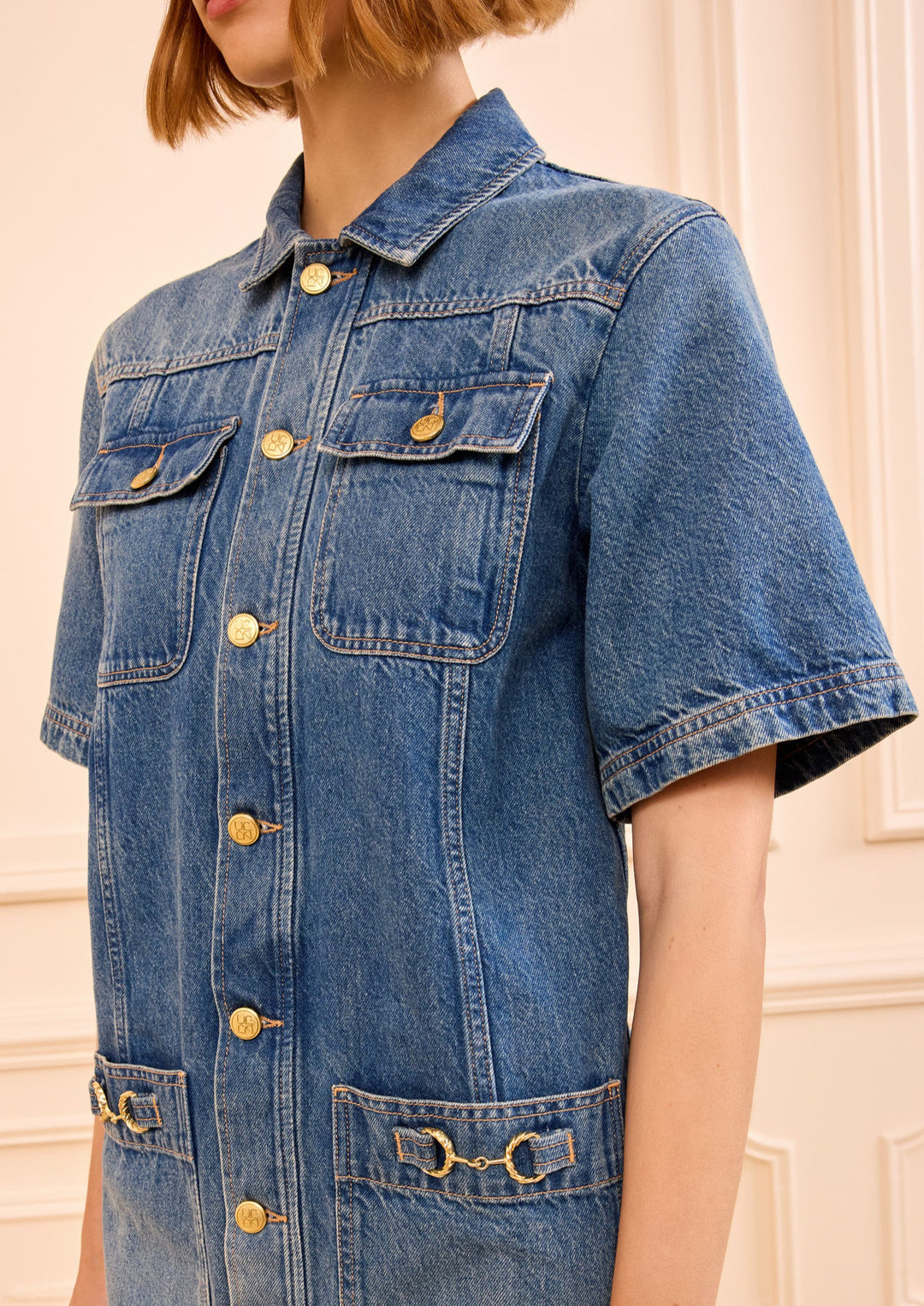 ULLA JOHNSON The Painters Denim Mini Dress