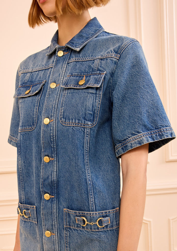 ULLA JOHNSON The Painters Denim Mini Dress