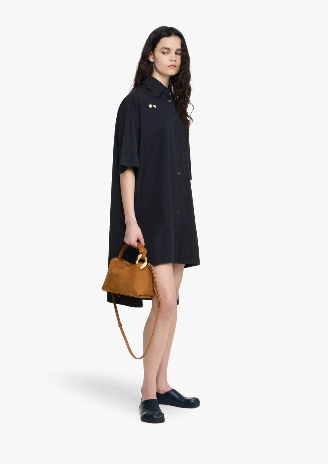 JW ANDERSON CORNER BAG - SUEDE TOP HANDLE BAG