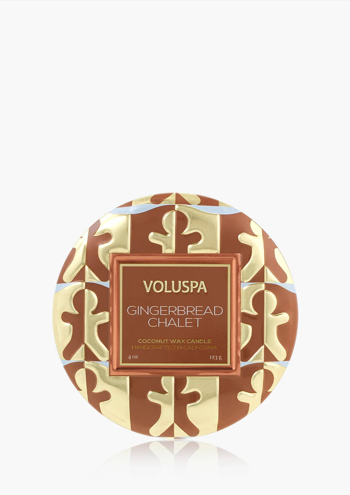 VOLUSPA Mini Tin Candle Gingerbread Chalet