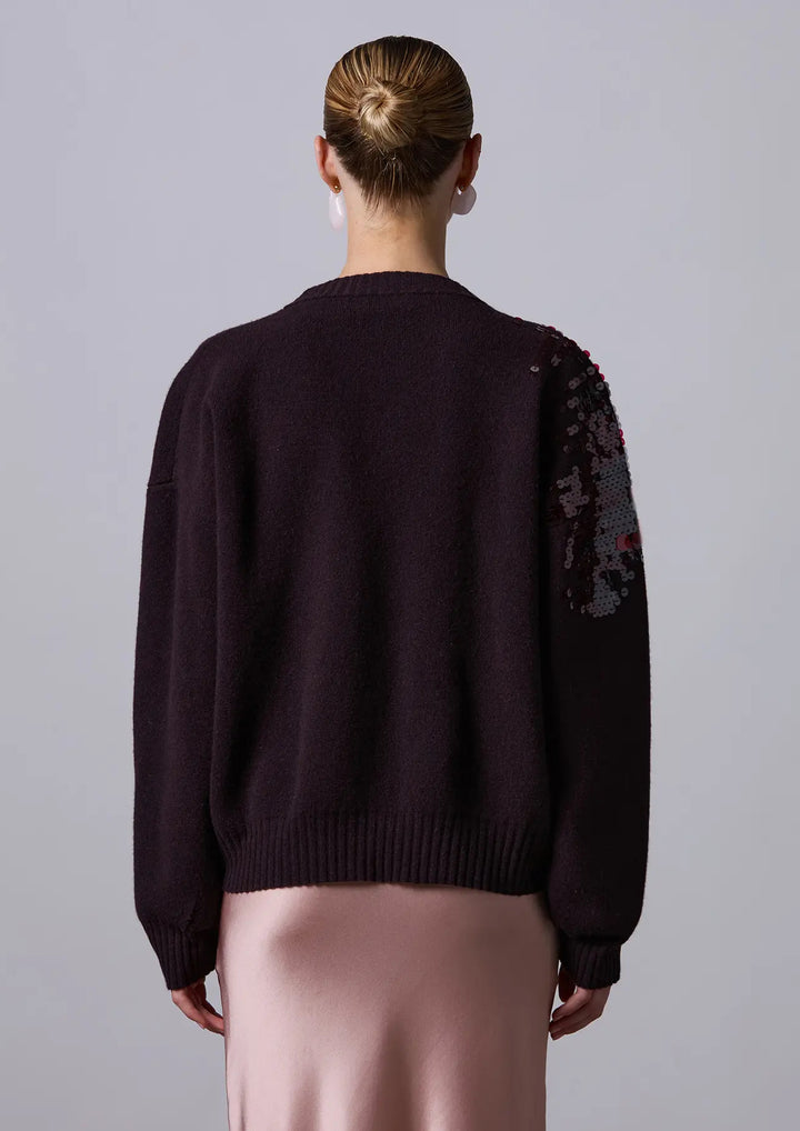 ROBERTO COLLINA OVERSIZED SWEATER WITH SEQUINS