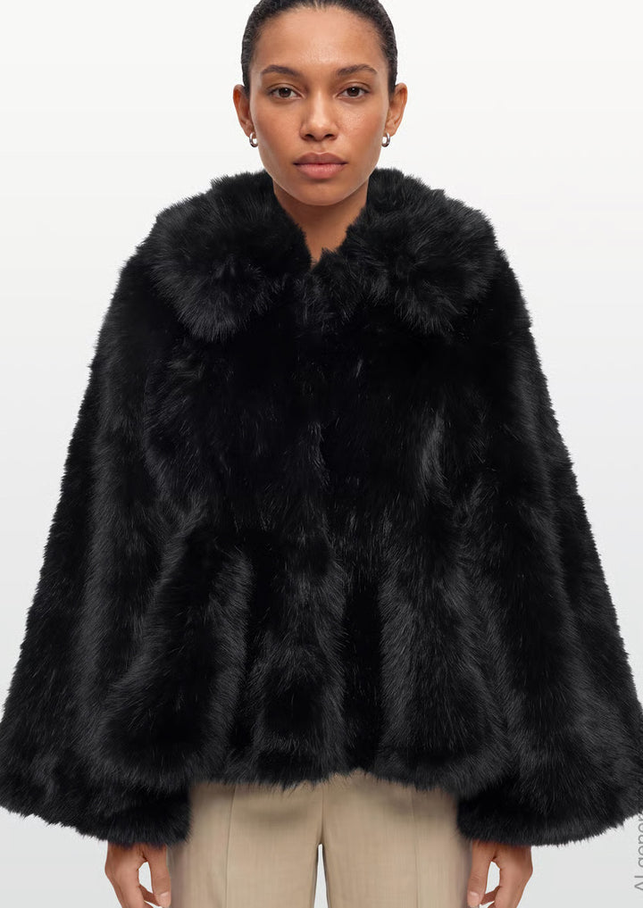 ROTATE Faux Fur Flared Jacket