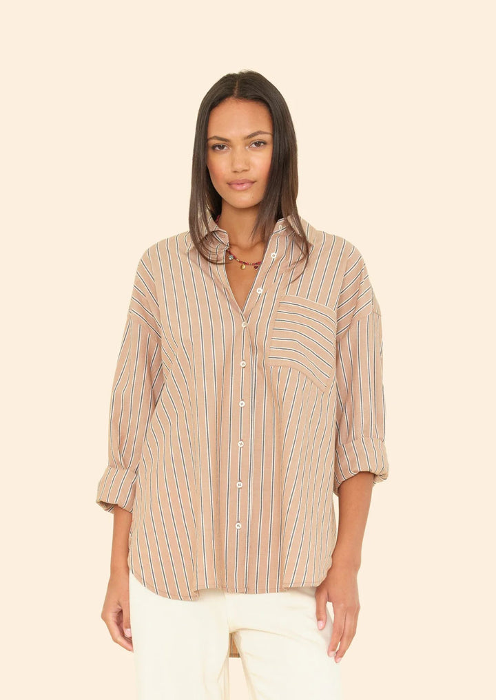 XIRENA Sydney Shirt Toffee Stripe